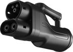 Close-up of the CCS2 vehicle-side connector and handle
