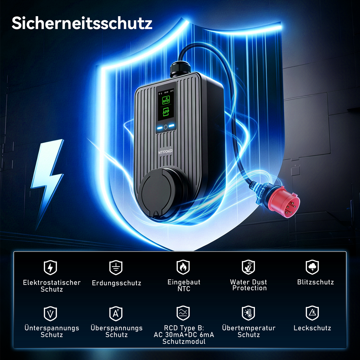 WityPower Q cee 11kw EV charger product information